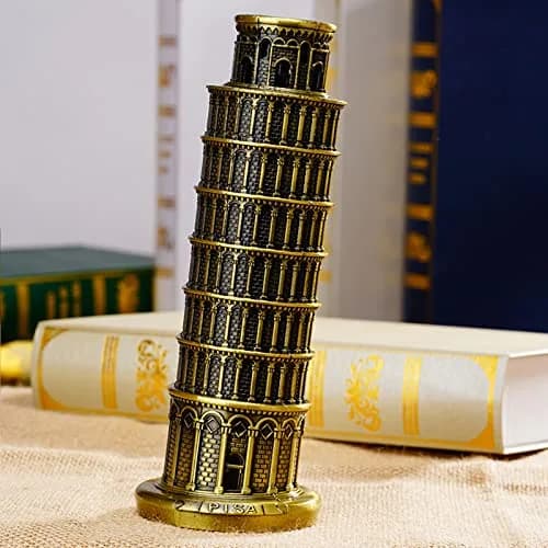 DS. DISTINCTIVE STYLE Metallic Leaning Tower of Pisa Statue 21.2 cm (8 Inch) | Iconic Architectural Souvenir for Home Decor thumbnail 4