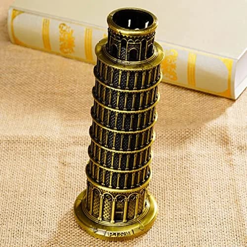 DS. DISTINCTIVE STYLE Metallic Leaning Tower of Pisa Statue 21.2 cm (8 Inch) | Iconic Architectural Souvenir for Home Decor thumbnail 6