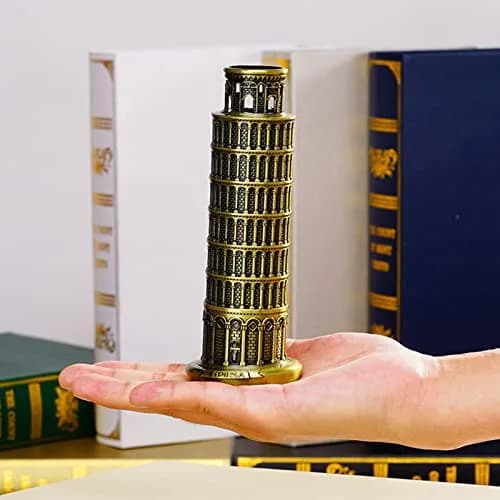 DS. DISTINCTIVE STYLE Metallic Leaning Tower of Pisa Statue 21.2 cm (8 Inch) | Iconic Architectural Souvenir for Home Decor thumbnail 7