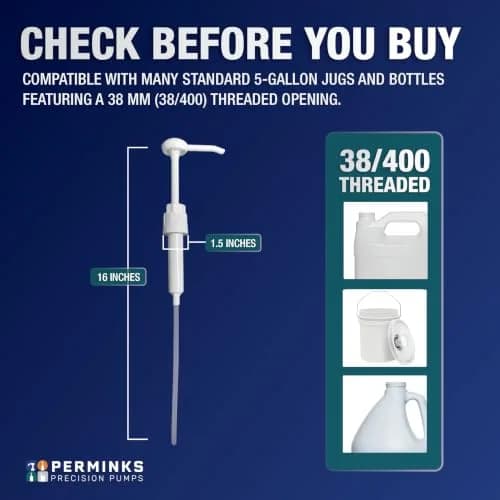 PERMINKS 5 Gallon Pump Dispenser - 3 Pack | Dispenses Liquids from Buckets, Jugs, Bottles thumbnail 9