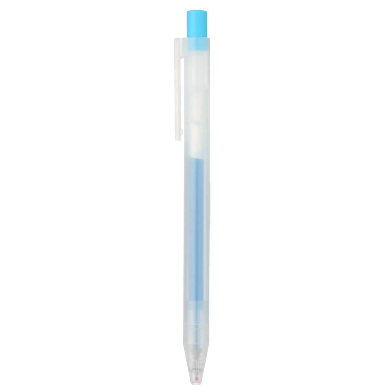 MUJI Sarasara Gel Ink Retractable Pen 0.5mm Water Blue | Smooth Ink Flow Writing Instrument - main product image