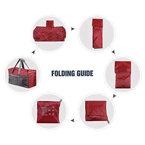 REDCAMP 75L Extra Large Travel Duffle Bag Lightweight Waterproof, Wine Red | Water-Resistant & Foldable for Travel & Outdoor Use thumbnail 6