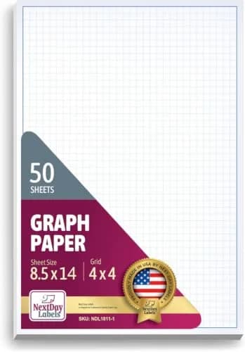 NextDayLabels Blueprint Graph Paper Pad 8.5x14 | 50 Sheets for Engineering & Drafting thumbnail 1