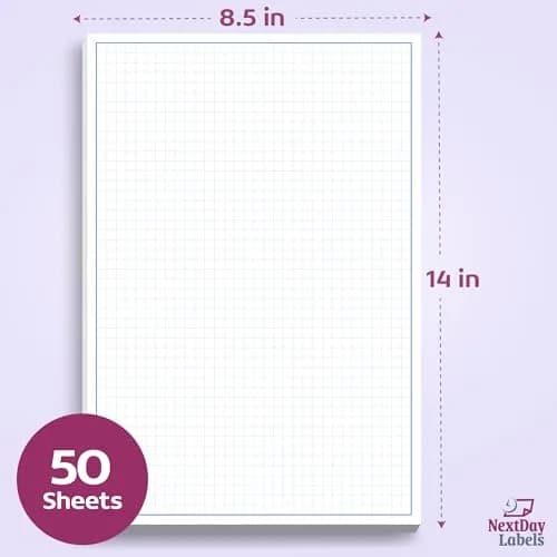NextDayLabels Blueprint Graph Paper Pad 8.5x14 | 50 Sheets for Engineering & Drafting thumbnail 2