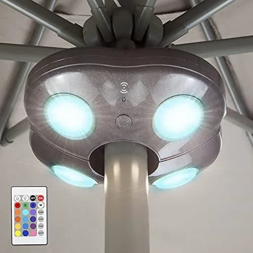 HONWELL Patio Umbrella Light Wireless Battery Operated LED with Remote | 12 Color Changing, 250 Lumens, Waterproof thumbnail 1