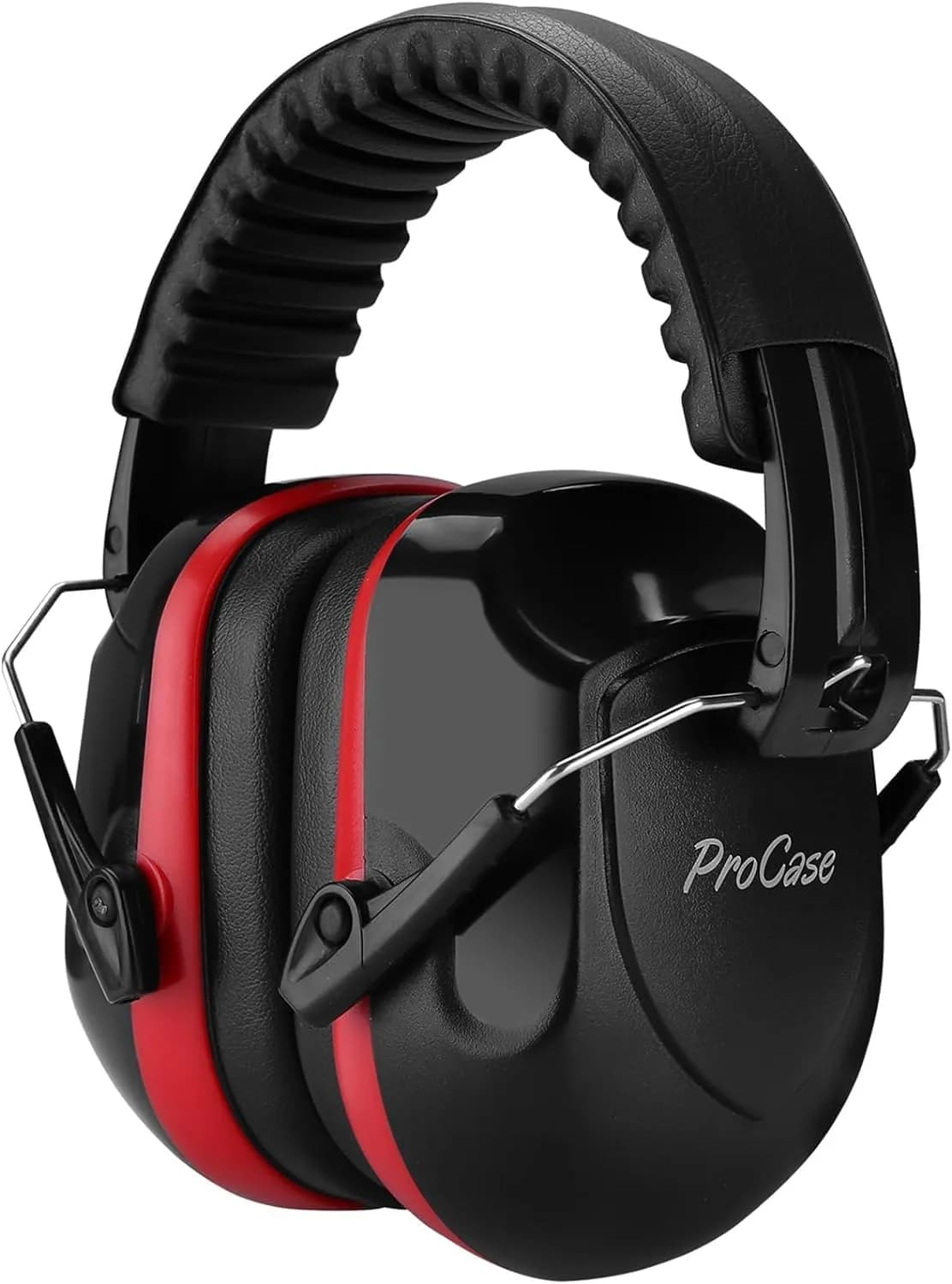 ProCase Hearing Protection Ear Muffs NRR 28dB, Noise Cancelling Headphones | Foldable, Adjustable, Green — 1 - 1 Red