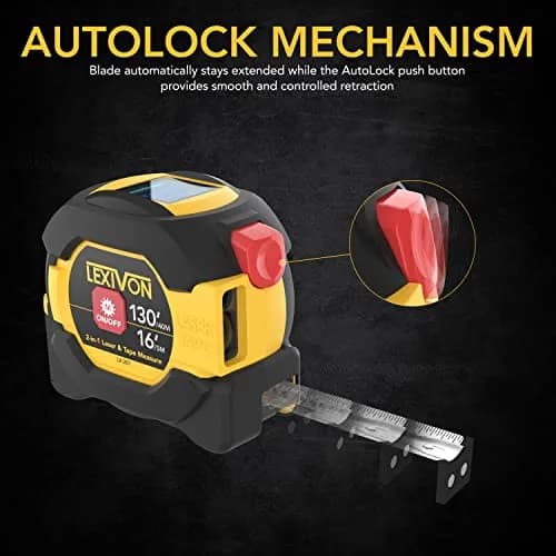 LEXIVON 2 in 1 Digital Laser Tape Measure 130ft (40m) | AutoLock & Backlit LCD thumbnail 5