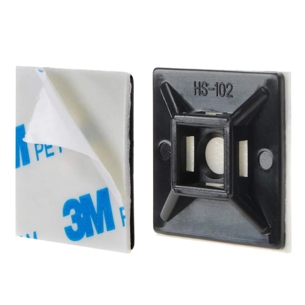 XHF Black 1.1" Self-Adhesive Cable Tie Mounts - 100 Piece Pack | Secure Wire Organization - view 2