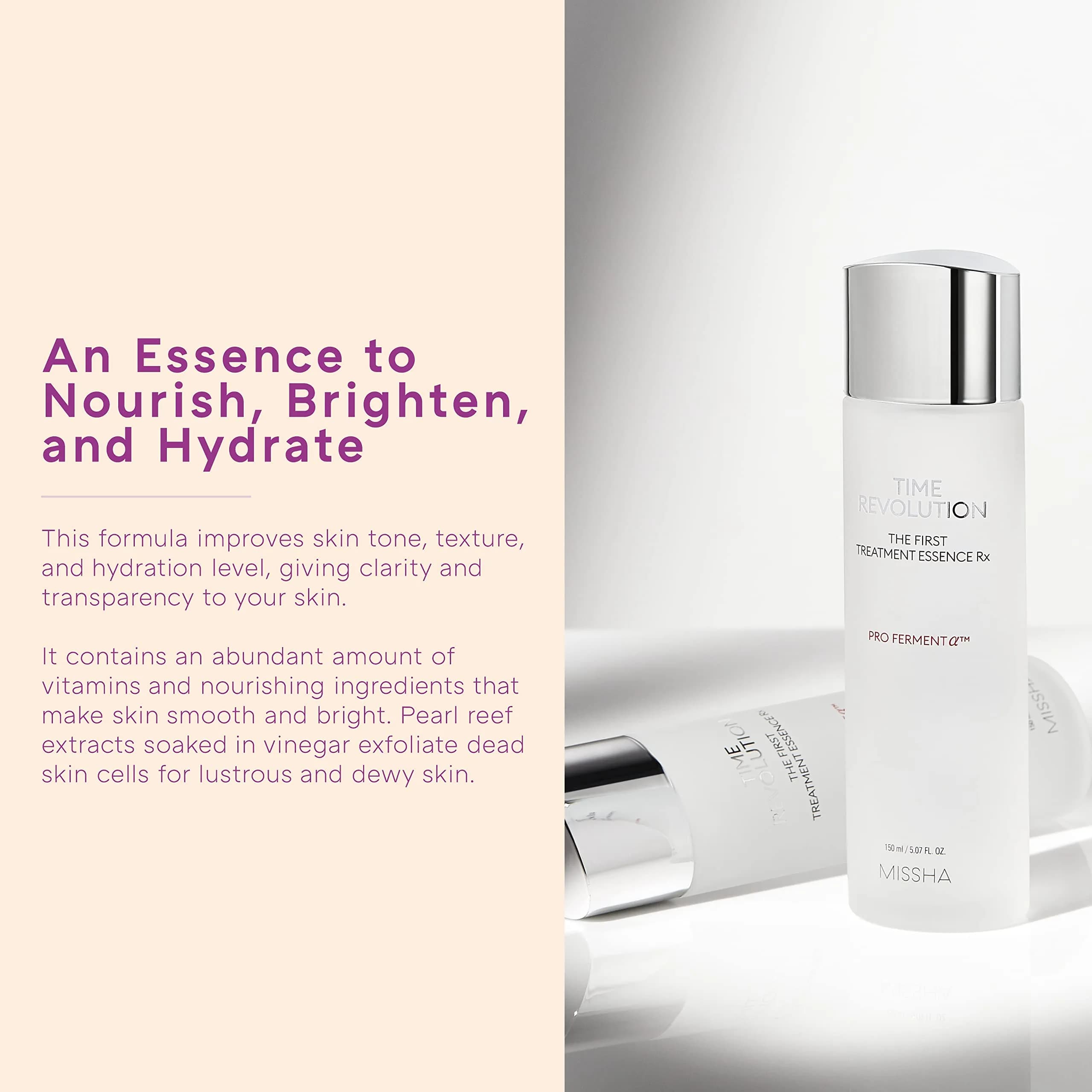 MISSHA Time Revolution The First Treatment Essence RX 150ml (5.07 Fl Oz) | Korean Skincare for Hydration & Tone - view 6
