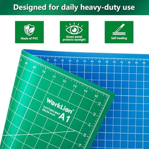 WORKLION 24" x 36" Self Healing PVC Cutting Mat, Double Sided, Gridded for Sewing & Crafting (93.5 x 63cm) thumbnail 2