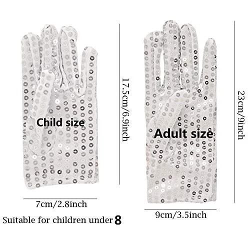 Honbay Silver Sparkling Sequin Gloves for Dance Performance - 23cm (9in) Pair thumbnail 2