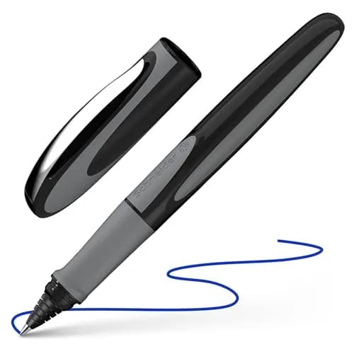 Schneider Ray Cartridge Rollerball Pen M (Medium), Refillable, Onyx Barrel, Royal Blue Erasable Ink | Smooth Ink Flow thumbnail 1