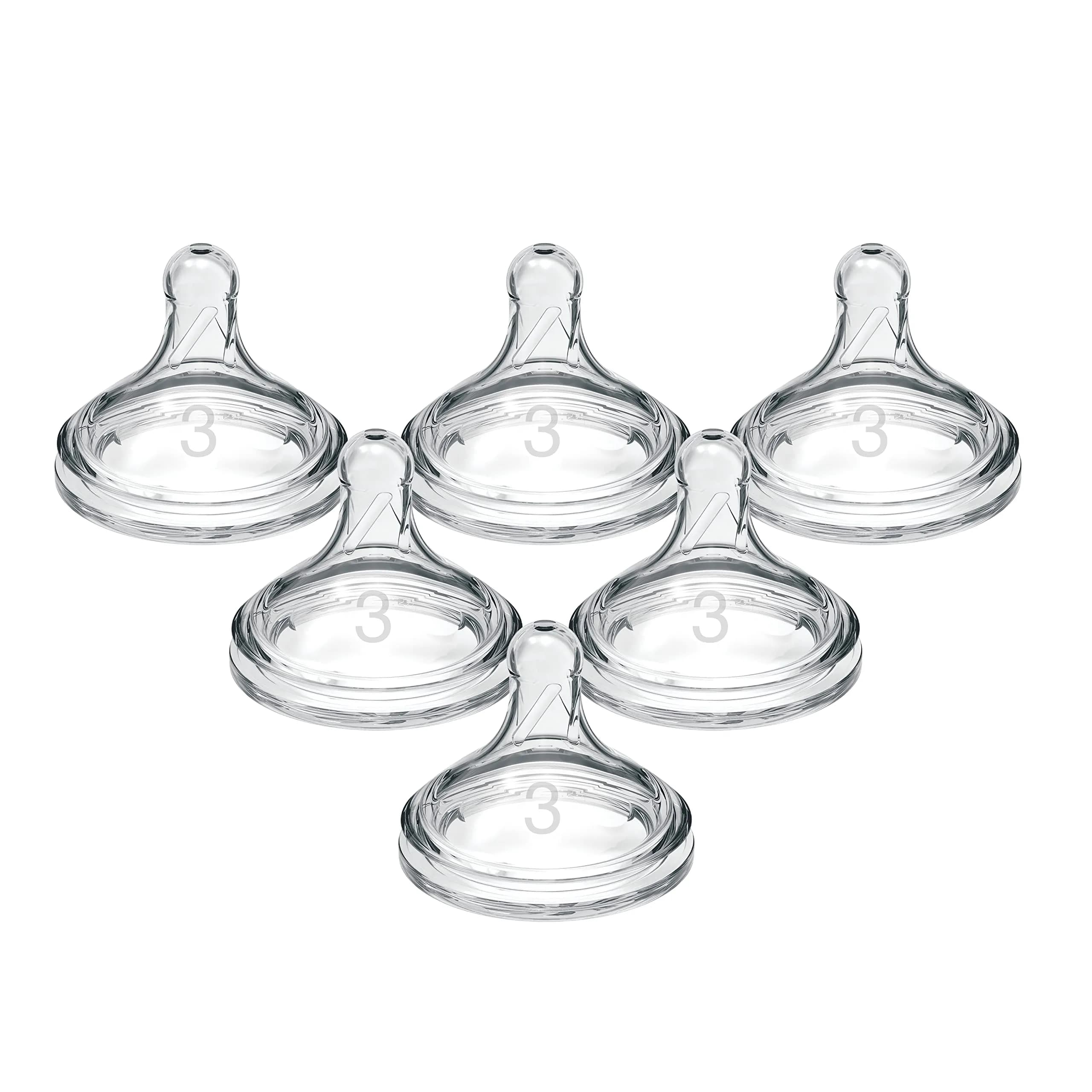 Dr. Brown's Wide-Neck Level 3 Nipple 6m+ 6-Pack | Medium-Fast Flow Silicone for Natural Latch - main product image