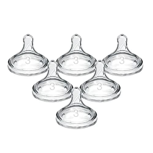 Dr. Brown's Wide-Neck Level 3 Nipple 6m+ 6-Pack | Medium-Fast Flow Silicone for Natural Latch thumbnail 1