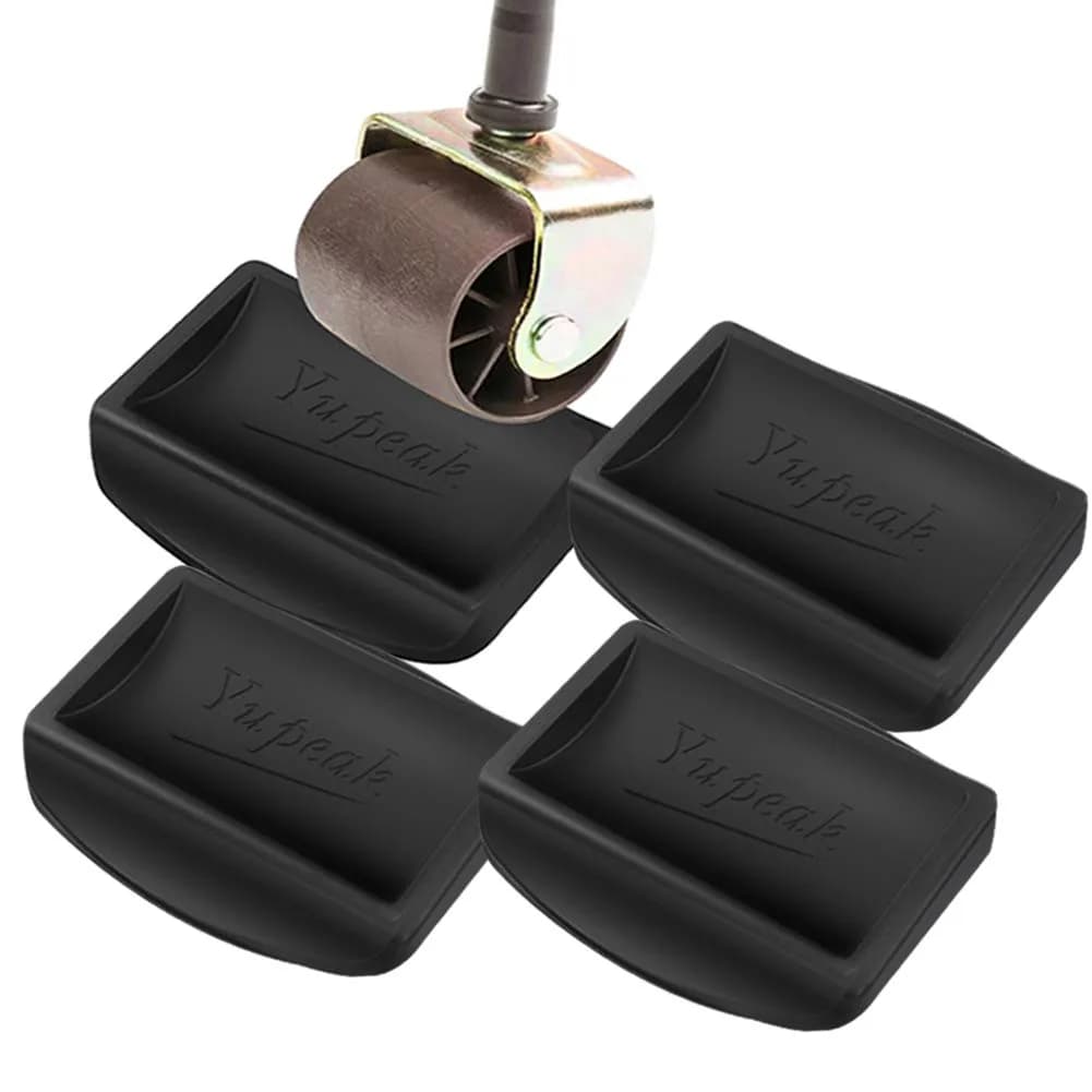 YupeaK Silicone Furniture Floor Protectors, 4 Pack Black | Prevents Scratches & Stops Furniture Movement