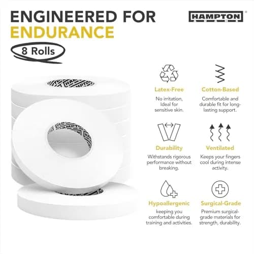 Hampton Adams Pro Finger Tape 360 ft (109.7 m) | Non-Slip Grip for BJJ, Climbing & Volleyball thumbnail 3