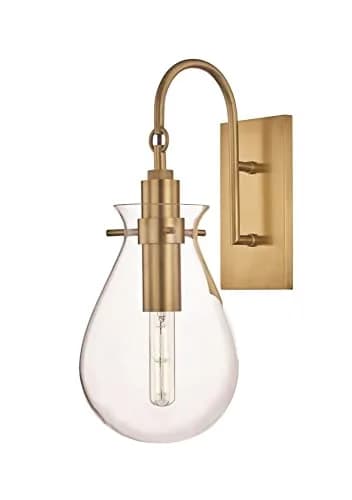 Hudson Valley Lighting Ivy 1-Light Wall Sconce | Aged Brass Finish | Damp-Rated for Bathroom Use thumbnail 1