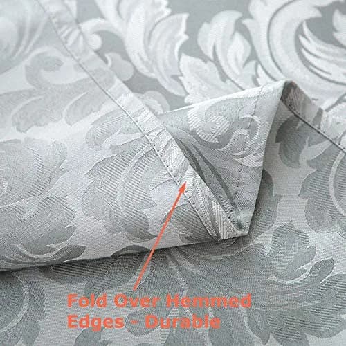 Tektrum 70 x 70 inch Square Damask Jacquard Tablecloth Waterproof Spill Proof Stain Resistant Wrinkle Free Heavy Duty (Silver Gray) thumbnail 4