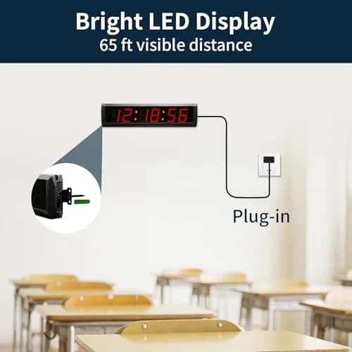 GAN XIN Large Digital Wall Clock with Remote Control | 12/24 Hour LED Timer for Home & Office thumbnail 5