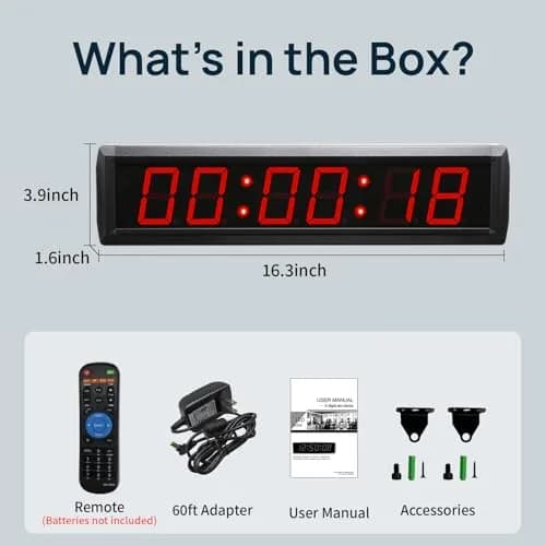 GAN XIN Large Digital Wall Clock with Remote Control | 12/24 Hour LED Timer for Home & Office thumbnail 6