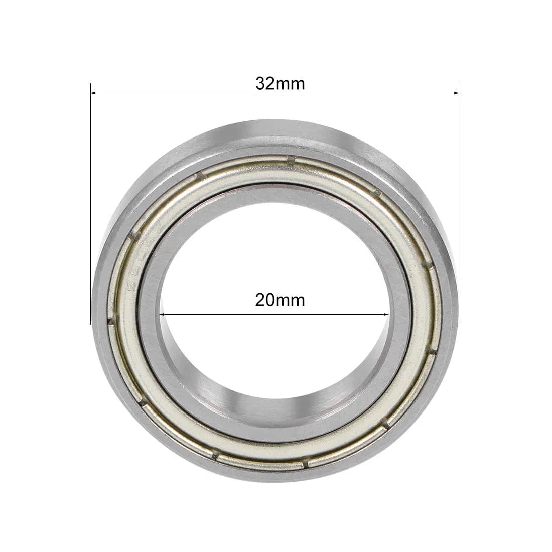 uxcell 6804ZZ Deep Groove Ball Bearing 20x32x7mm Double Shielded Chrome Steel Bearings (1-Pack) - view 4