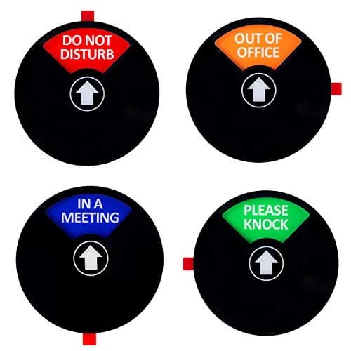 Kichwit Black Privacy Sign for Office Door, 5 Inch (12.7 cm) | 4-Status Sliding Sign thumbnail 1