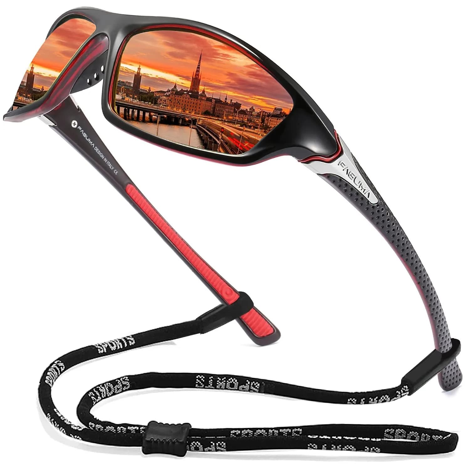 FAGUMA Sports Polarized Sunglasses for Men | UV400 Protection, 62mm Lens Width - main product image