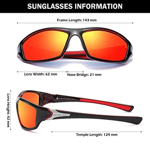 FAGUMA Sports Polarized Sunglasses for Men | UV400 Protection, 62mm Lens Width thumbnail 4
