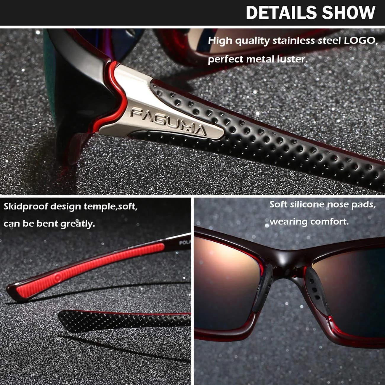 FAGUMA Sports Polarized Sunglasses for Men | UV400 Protection, 62mm Lens Width - view 5