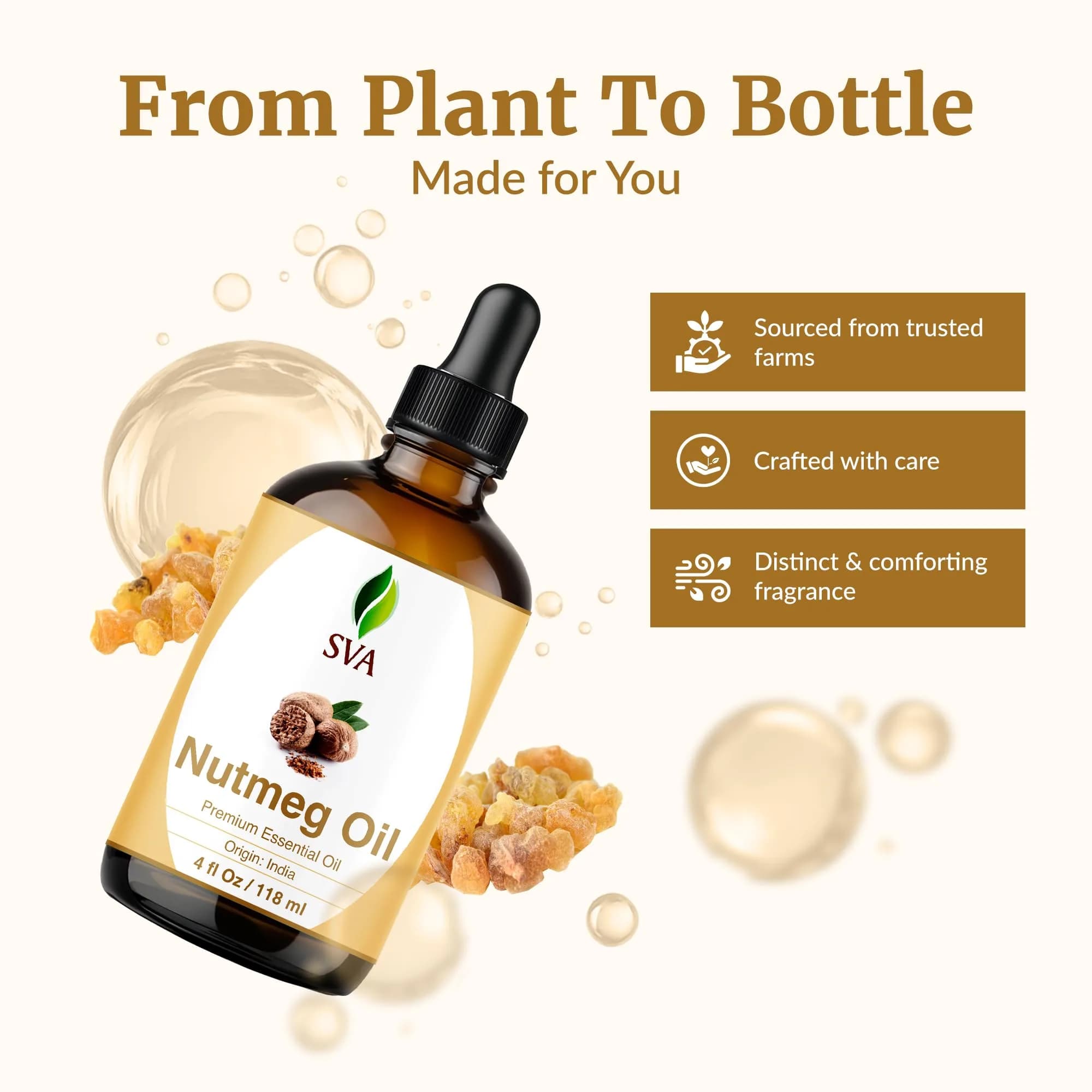 SVA ORGANICS Nutmeg Essential Oil, 4 Fl Oz (118 mL) - Pure & Natural - view 4