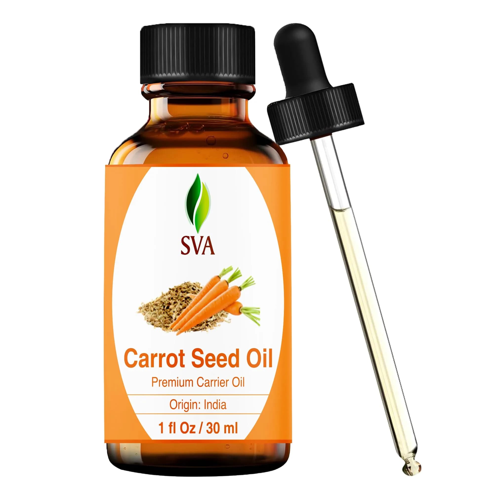 SVA ORGANICS Carrot Seed Carrier Oil 1 Fl Oz (30 ml) - Pure & Natural - main product image