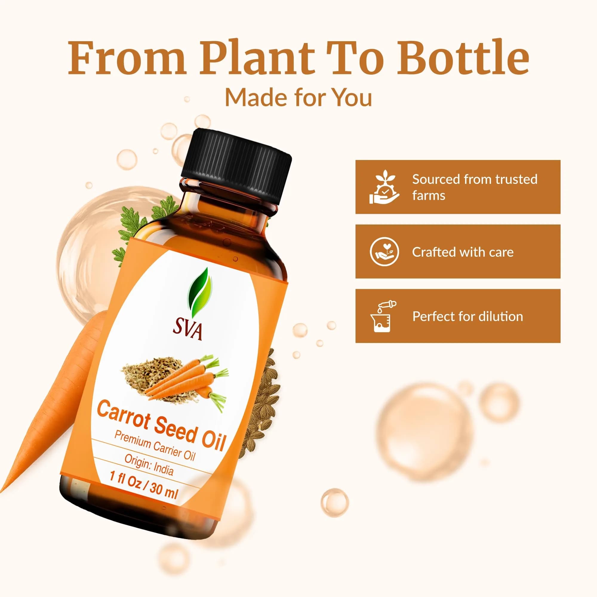 SVA ORGANICS Carrot Seed Carrier Oil 1 Fl Oz (30 ml) - Pure & Natural - view 4
