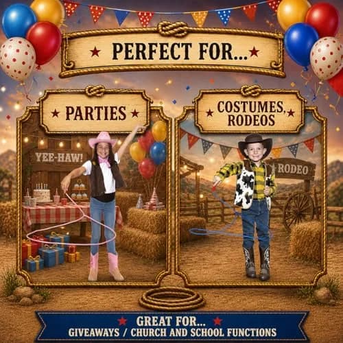 Western Stage Props Children’s Cowboy Kiddie Trick Rope Lasso | Pre-Tied, Made in USA, Ages 4-10 thumbnail 5