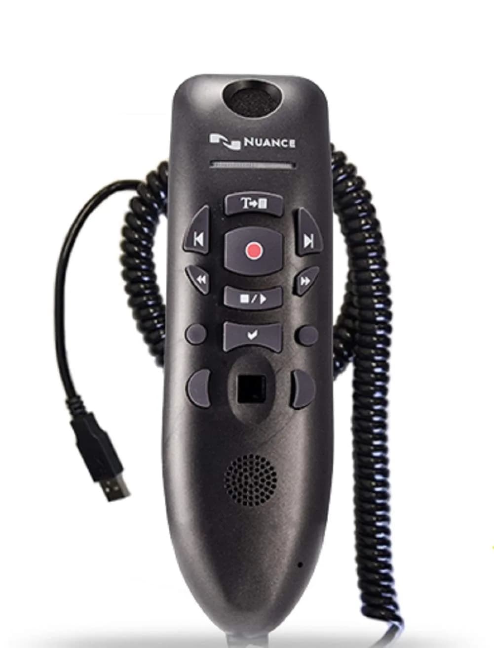 Nuance PowerMic III Microphone for Dragon, Coiled Cord (extends to 17 Ft), Dictate Documents and Control your PC – all by Voice