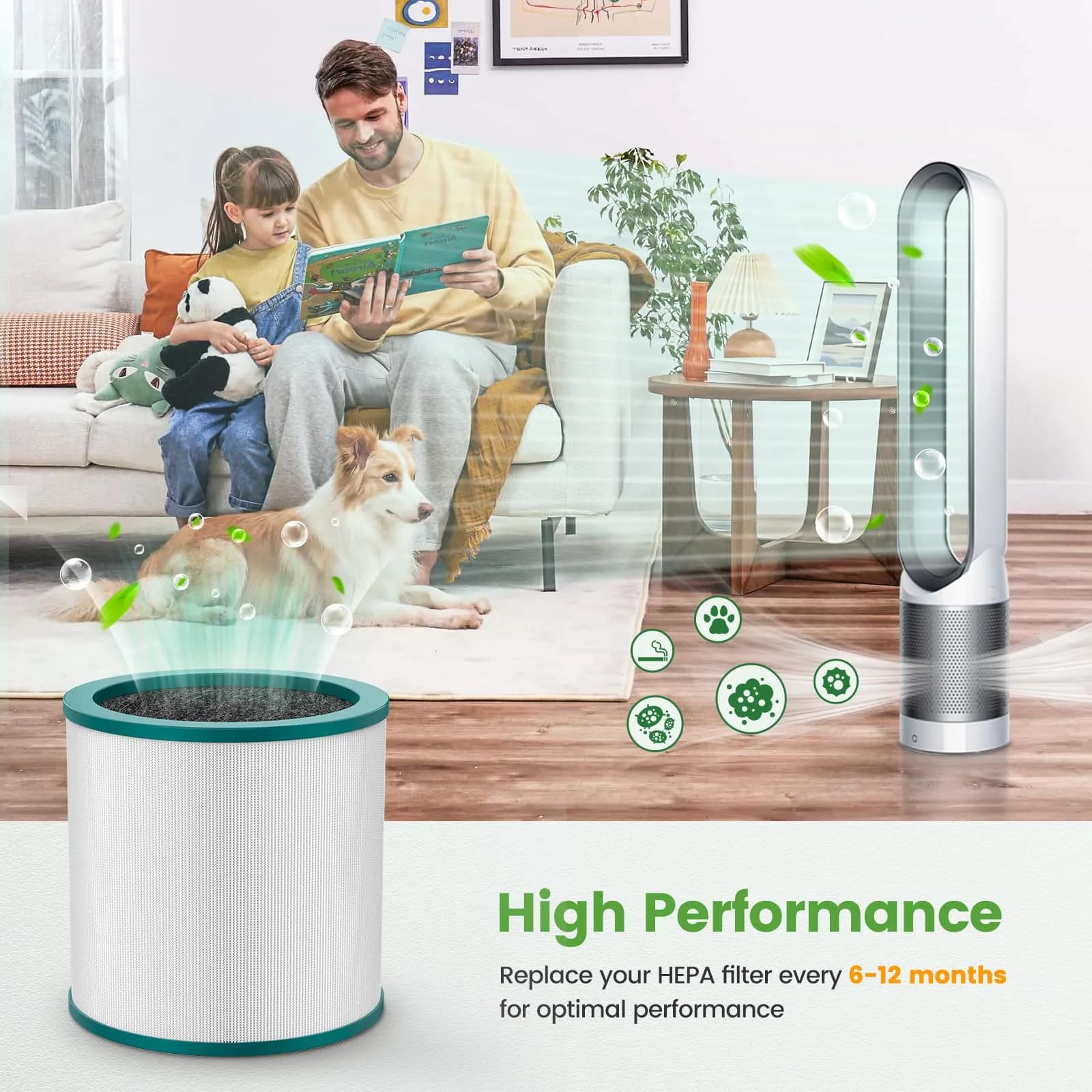 Colorfullife Replacement Air Purifier Filter for Dyson TP01, TP02, TP03, BP01 | 2-Pack True HEPA & Carbon - view 8
