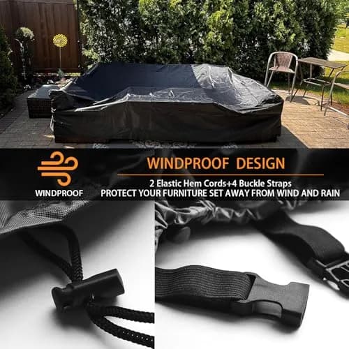 CKCLUU Patio Furniture Set Cover Water Resistant Large 98 Inch L x 78 W x 32 H | All-Weather Outdoor Protection thumbnail 2