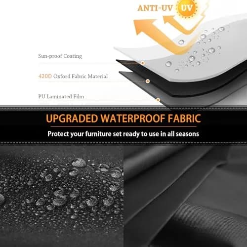 CKCLUU Patio Furniture Set Cover Water Resistant Large 98 Inch L x 78 W x 32 H | All-Weather Outdoor Protection thumbnail 4