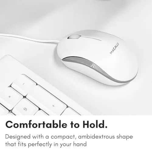 Macally QKEYCOMBO Full Size USB Wired Mac Keyboard and Mouse Combo with Numeric Keypad & Apple Shortcuts 2.27 kg (5 lb) | Ergonomic Design for Mac Computers thumbnail 6