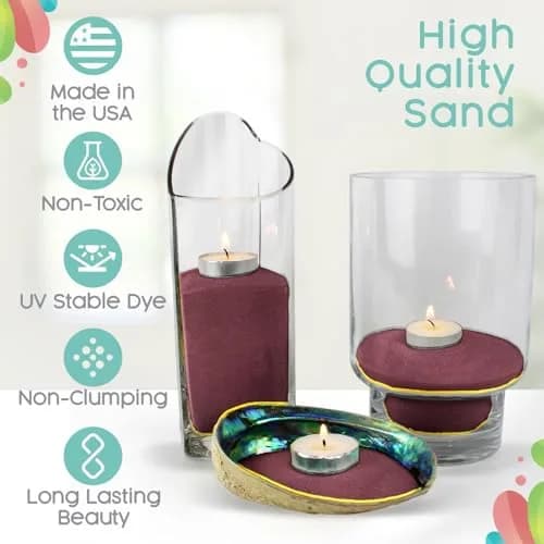 Sandsational Sparkle Burgundy Unity Sand -1.5 LB | Elegant Wedding & Craft Sand with Subtle Sparkle thumbnail 6