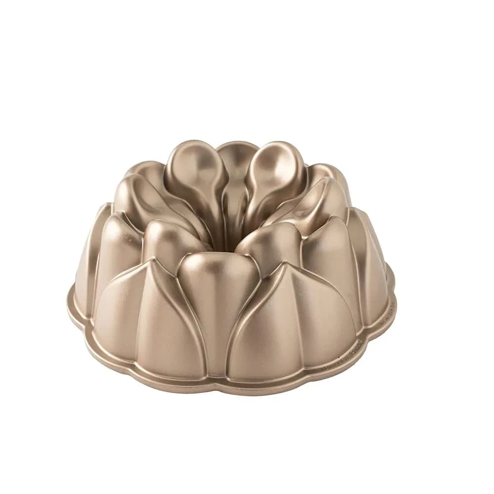 Nordic Ware Magnolia Bundt 10 Cup Toffee | Intricate Cast Aluminum Cake Pan