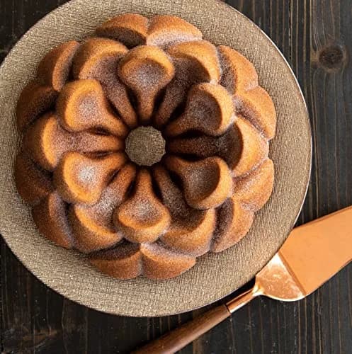 Nordic Ware Magnolia Bundt 10 Cup Toffee | Intricate Cast Aluminum Cake Pan thumbnail 4