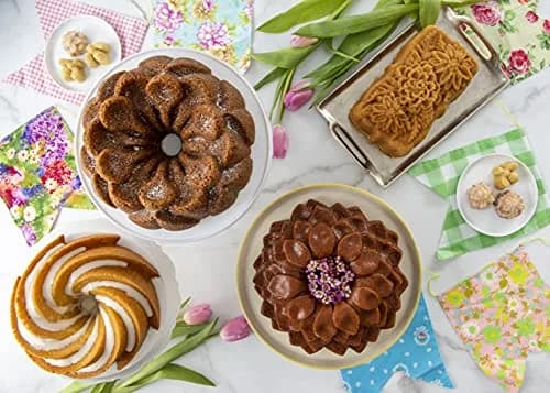 Nordic Ware Magnolia Bundt 10 Cup Toffee | Intricate Cast Aluminum Cake Pan thumbnail 7