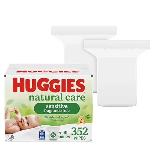 Huggies Natural Care Sensitive Baby Wipes Unscented 352 Wipes | Hypoallergenic, pH Balanced, Plant-Based thumbnail 1