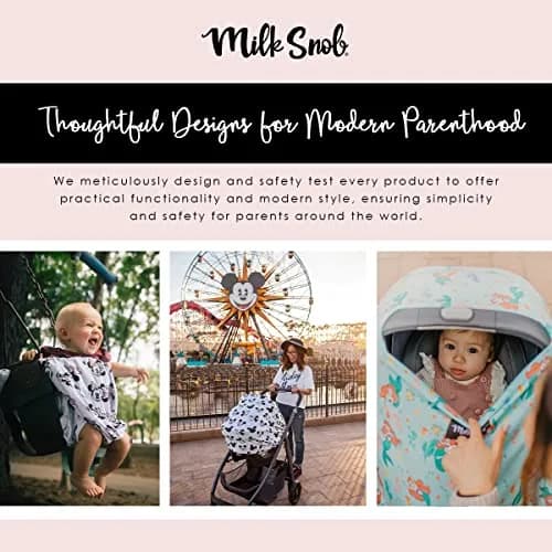 Milk Snob Original Disney 5-in-1 Cover Mickey Mouse Sketch, 1 Count | Breathable Rayon Blend for Car Seats, Nursing, Shopping Carts, High Chairs thumbnail 6