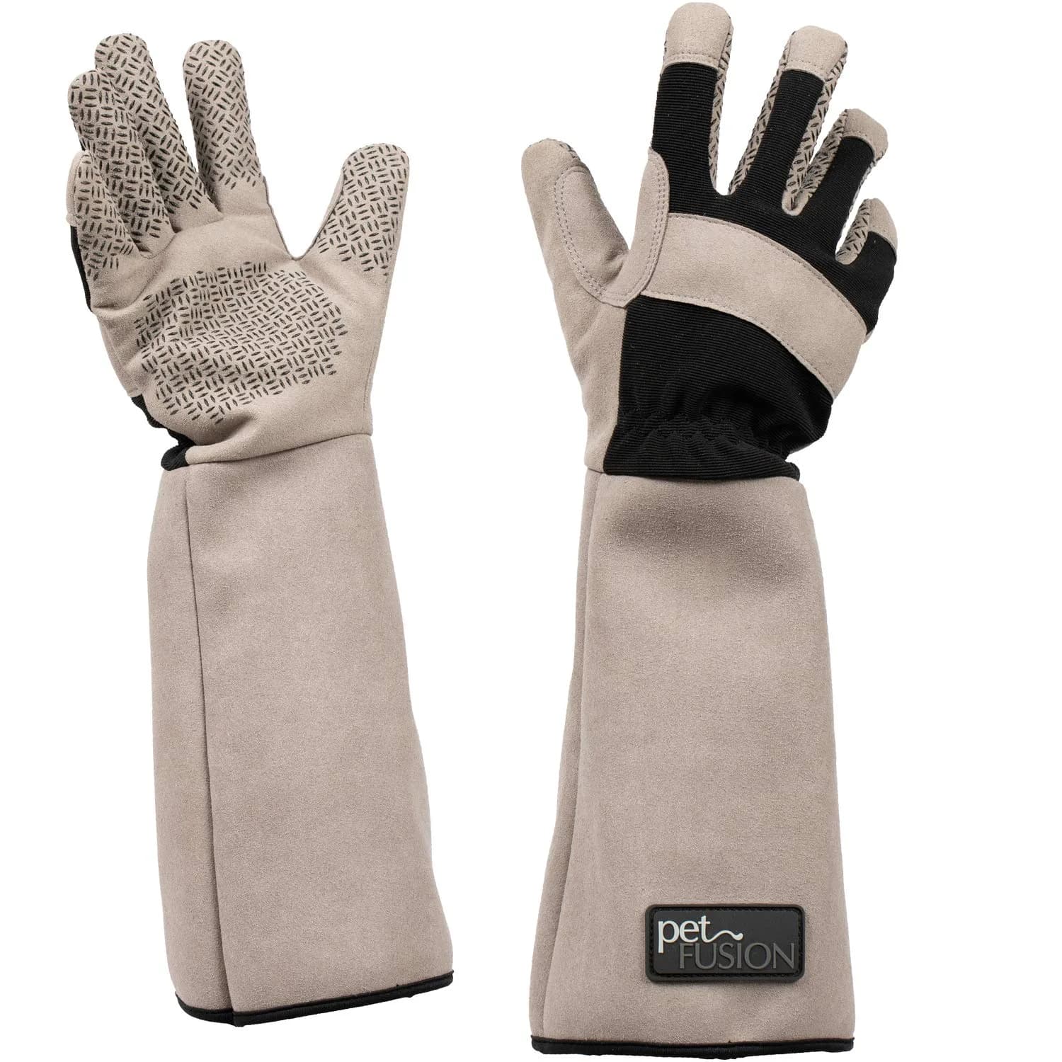 PetFusion Multipurpose Pet Glove for Grooming, Grey | Water-Resistant, Scratch & Puncture Protection — Small