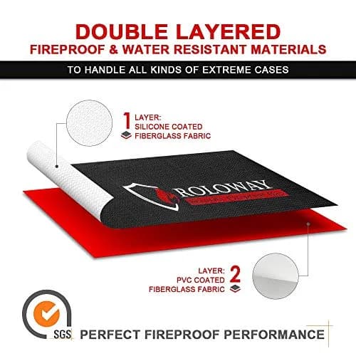 ROLOWAY Fireproof Document Bag 42cm (17 x 12 x 5.8 inches) | Water Resistant, Non-Itchy Silicone Coating thumbnail 4
