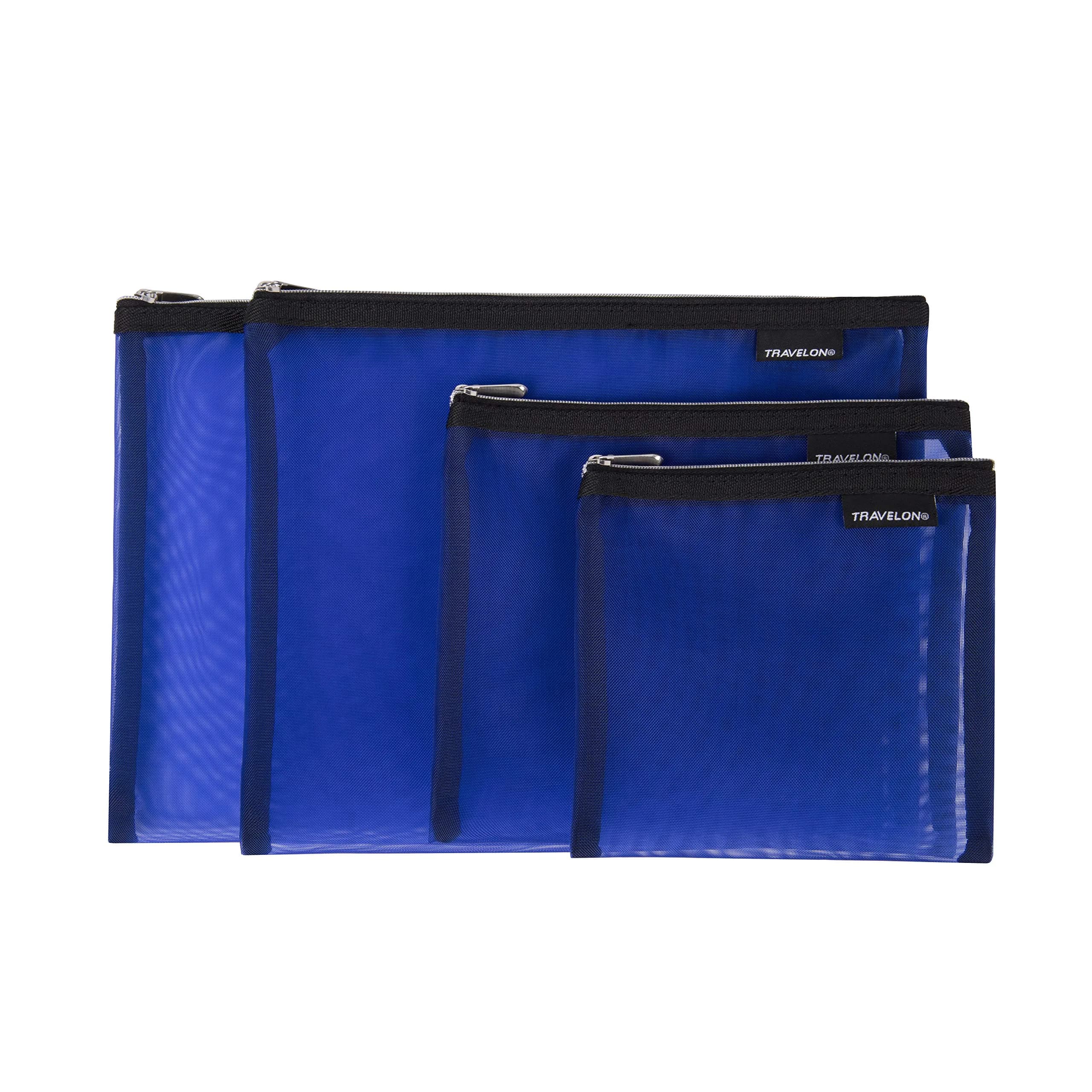 Travelon Set of 4 Mesh Pouches Blue 21.5cm (8.5in) x 32.1cm (12.5in) | Organize Travel Gear - view 2