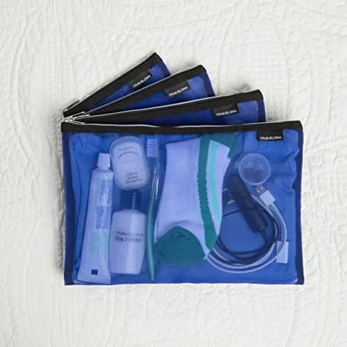 Travelon Set of 4 Mesh Pouches Blue 21.5cm (8.5in) x 32.1cm (12.5in) | Organize Travel Gear thumbnail 3