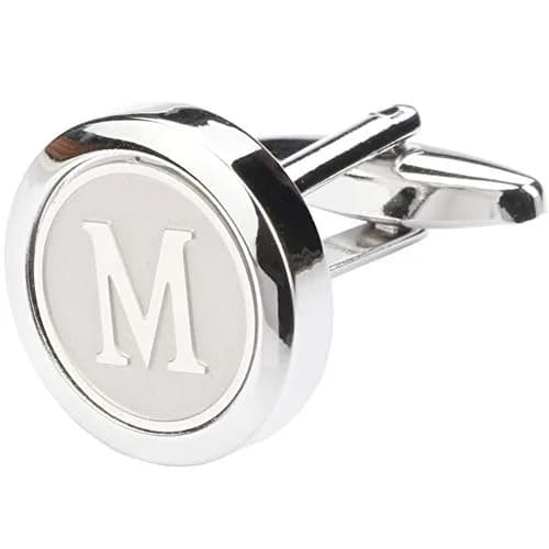 Dannyshi Classic Stainless Steel Initial Cufflinks 17mm | Monogram Letter A-Z for Men thumbnail 4