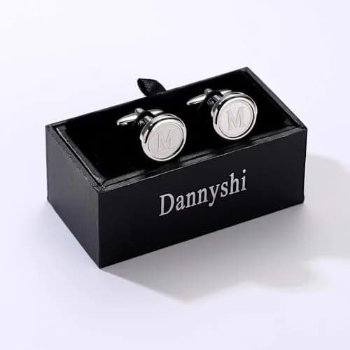Dannyshi Classic Stainless Steel Initial Cufflinks 17mm | Monogram Letter A-Z for Men thumbnail 7